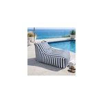 Positano pouf exterieur ray� bleu d�perlant 100x65x65 cm