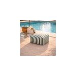 Positano pouf exterieur ray� vert d�perlant 55x65x35 cm