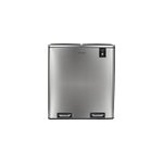 Poubelle de tri  pdale 2 x 30l, inox edition - n904