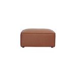 Pouf repose pieds en cuir marron split