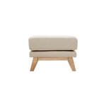 Pouf repose - pieds d�houssable en tissu beige et bois clair oslo