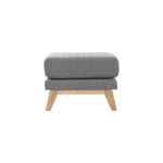 Pouf repose - pieds d�houssable en tissu gris clair et bois clair oslo