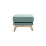 Pouf repose - pieds d�houssable en tissu vert de gris et bois clair oslo