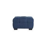 Pouf repose - pieds en tissu effet velours textur bleu fonc corto