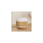 Pouf rond en jute et blanc d40 cm - billy