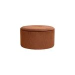 Pouf rond en velours c�tel� terre br�l�e d70 cm paul