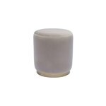 Pouf rond en velours taupe et m�tal dor� d40 cm amaya