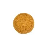 Pouf tricot rond en coton jaune moutarde d40 cm - elisa