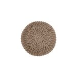 Pouf tricot rond en coton taupe d40 cm - elisa