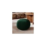 Pouf tricot rond en coton vert sapin d40 cm - elisa