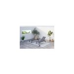 Prato lot de 2 transats et une table d'appoint gris et noir