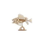 Puzzle 3d en bois fossilis� de poisson 26 pi�ces. 34x11, 5x22 cm.