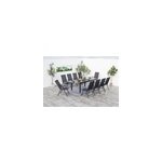 Ravenne table de jardin et 10 chaises en aluminium gris