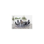 Ravenne table de jardin et 6 chaises en aluminium gris Ravenne table de jardin et 6 chaises en aluminium gris