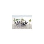 Ravenne table de jardin et 8 chaises en aluminium gris