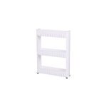 Resserre 3 �tag�res sur roulettes blanc