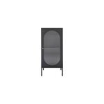 Retro - vitrine 1 porte en verre ondul� et acier noir 50x110 cm