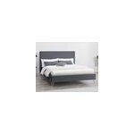Riverside lit 140 x 190 cm en velours et laiton gris
