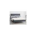 Riverside lit 160 x 200 cm en velours et laiton gris