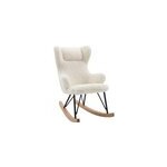 Rocking chair enfant en tissu effet peau de mouton blanc shaun