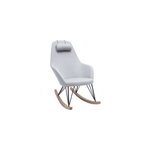 Rocking chair en tissu gris, mtal noir et bois clair jhene