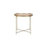 Roma - table basse acier couleur laiton et verre �48cm