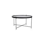 Roma - table basse acier noir et verre �70cm