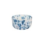 Saladier bleu et blanc en verre