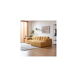 Salford canap� d'angle 3 - 4 places nuage en velours moutarde