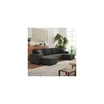 Salisbury canap� convertible 6 places avec coffre en velours c�tel� anthracite