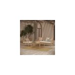 Salon de jardin blanc 4 personnes en bambou, table basse carr� - vadella
