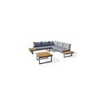 Salon de jardin 5 places bois d'acacia et aluminium