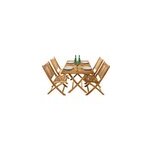 Salon de jardin en acacia 4 chaises Salon de jardin en acacia 4 chaises