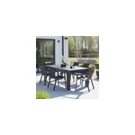 Salon jardin aluminium noir 6p