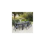 Salon jardin aluminium noir 8p