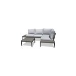 Salon de jardin d'angle 4 places en aluminium