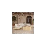 Salon de jardin blanc 4 personnes en bois de teck, canap�, table basse - sunny