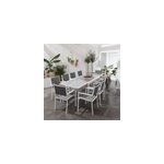 Salon de jardin lampedusa extensible textil�ne gris 10 places - aluminium blanc