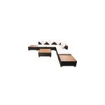 Salon de jardin meuble d'extrieur ensemble de 69. 5 x 69. 5 x 57. 5 cm rsine noir