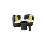 Salon de jardin rotin résine tressé synthétique 49 x 49 x 42. 5 cm résine noir Salon de jardin rotin résine tressé synthétique 49 x 49 x 42. 5 cm résine noir