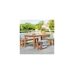 Salon de jardin table + 2 bancs en bo. . .