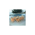 Salon de jardin teck alexandrie 10 place