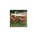 Salon de jardin teck aore 1. 60  2. 40 m