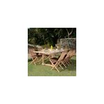 Salon de jardin teck caraibes 6 places Salon de jardin teck caraibes 6 places