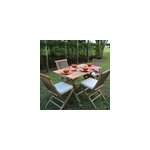 Salon de jardin teck makassar 120x70 cm