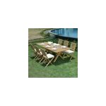 Salon de jardin teck manabo 6 chaises