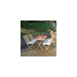 Salon de jardin teck masa� + 4 chaises