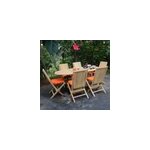 Salon de jardin teck sirocco + 6 chaises