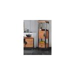 Samura� - colonne de salle de bain industrielle en teck et m�tal