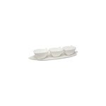 Set de 3 coupelles apéritif avec plateau décor feuille Set de 3 coupelles apéritif avec plateau décor feuille